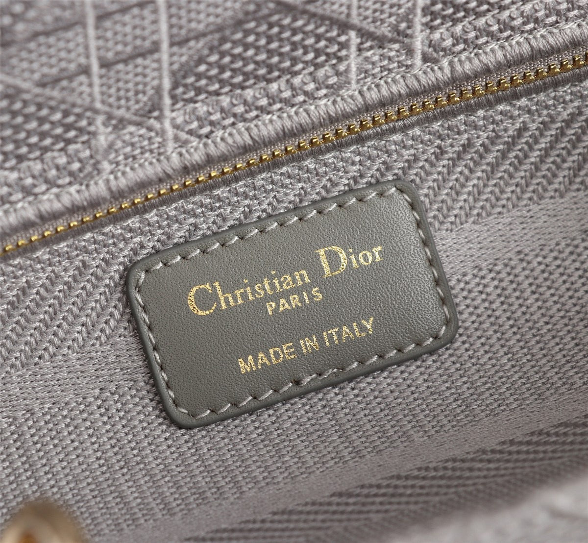 Dior Lady D-Lite Medium Bag In Gray Cannage Embroidered Canvas