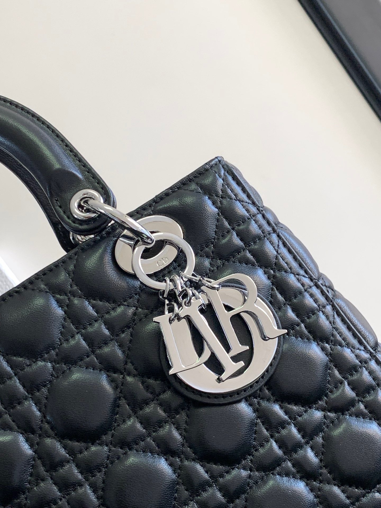 Dior Lady Medium Bag In Black Cannage Lambskin