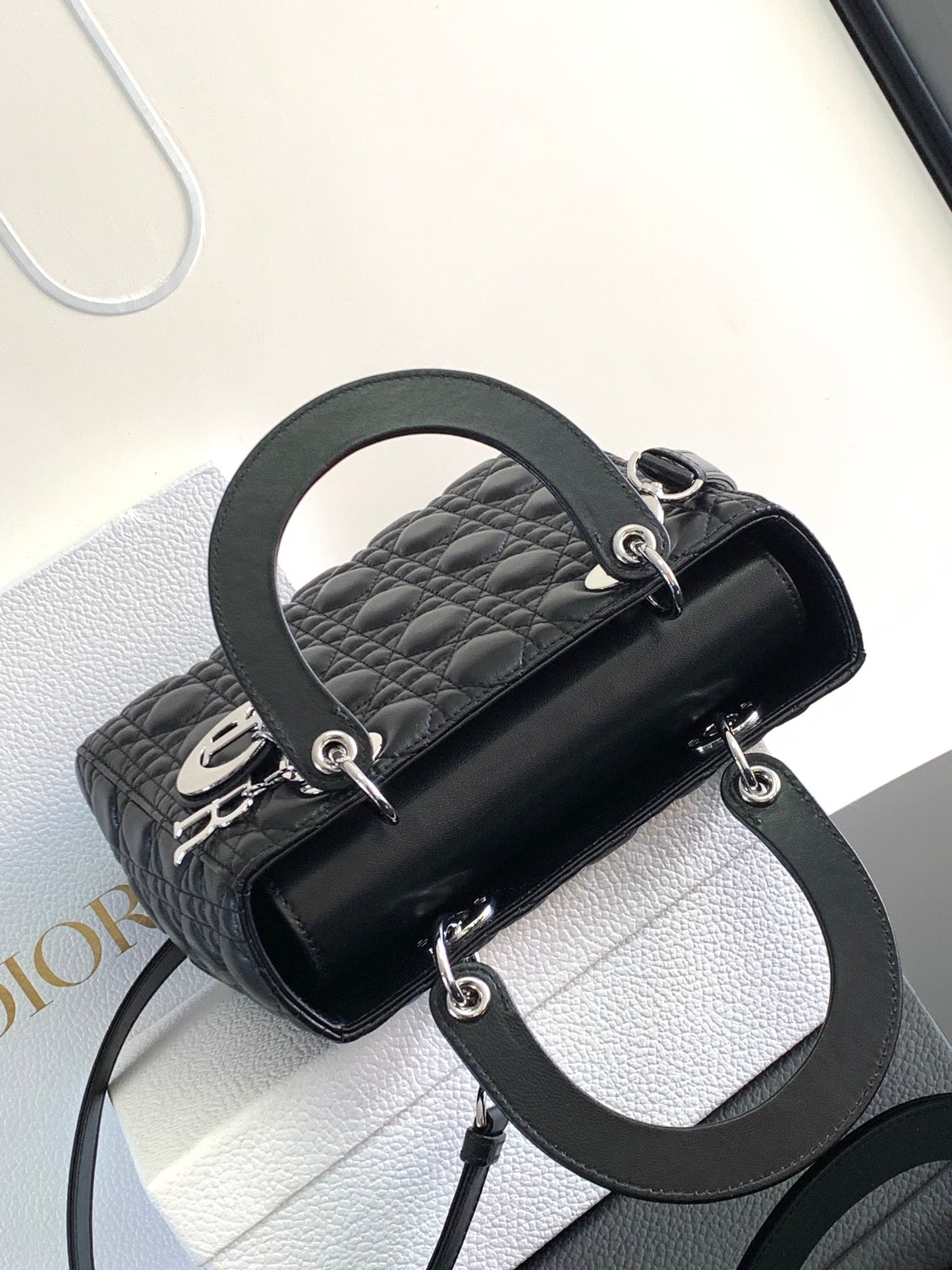 Dior Lady Medium Bag In Black Cannage Lambskin