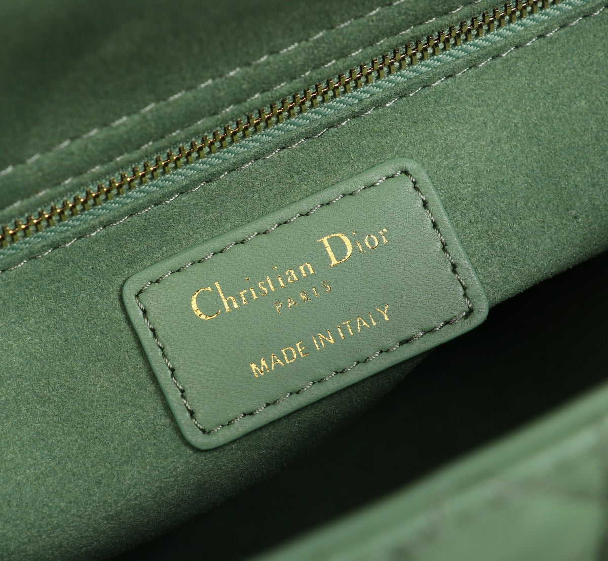 Dior Lady Medium Bag In Green Cannage Lambskin