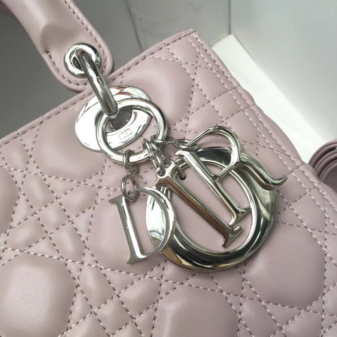 Dior Lady Medium Bag In Light Pink Cannage Lambskin