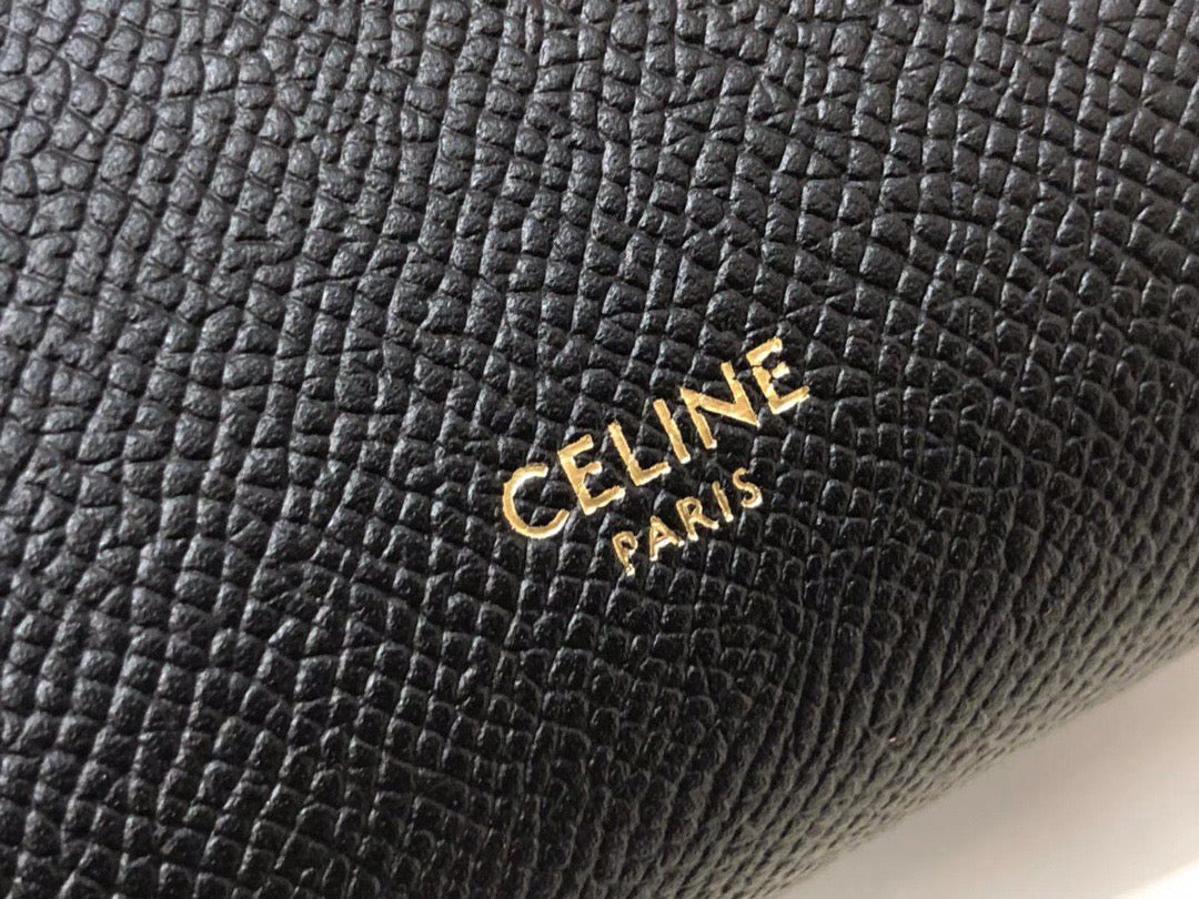 Celine Belt Nano Bag In Black Grained Calfskin