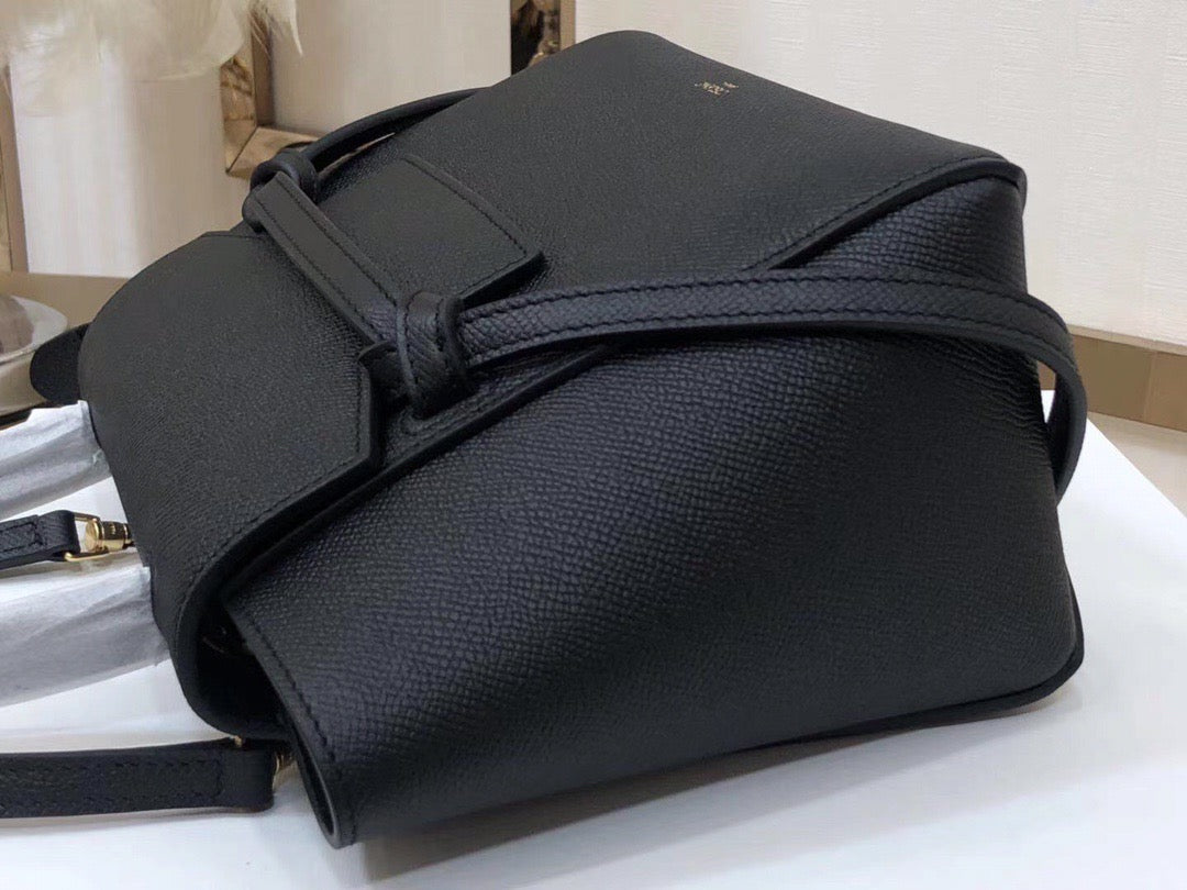 Celine Belt Nano Bag In Black Grained Calfskin