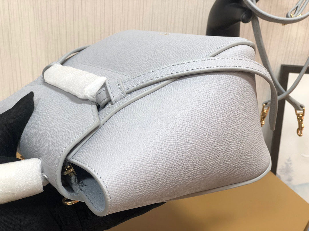 Celine Belt Nano Bag In Gray Grained Calfskin