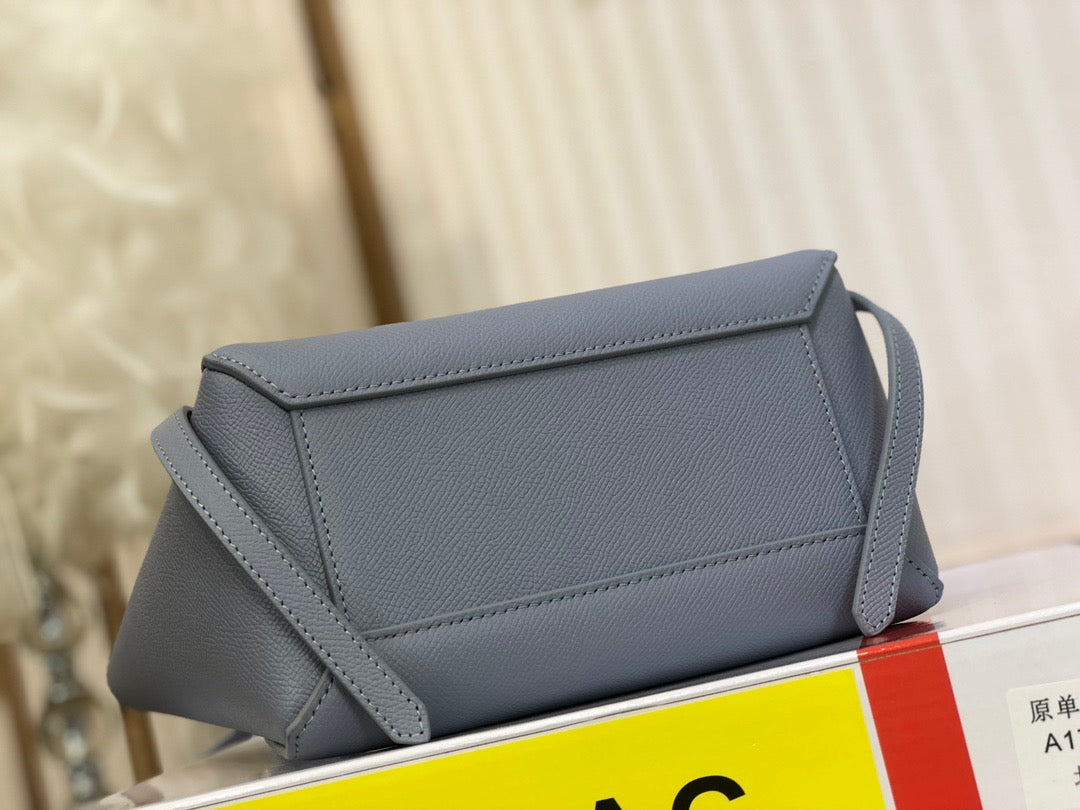 Celine Belt Nano Bag In Dark Gray Grained Calfskin