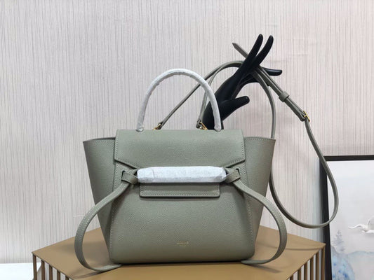 Celine Belt Nano Bag In Light Green Grained Calfskin