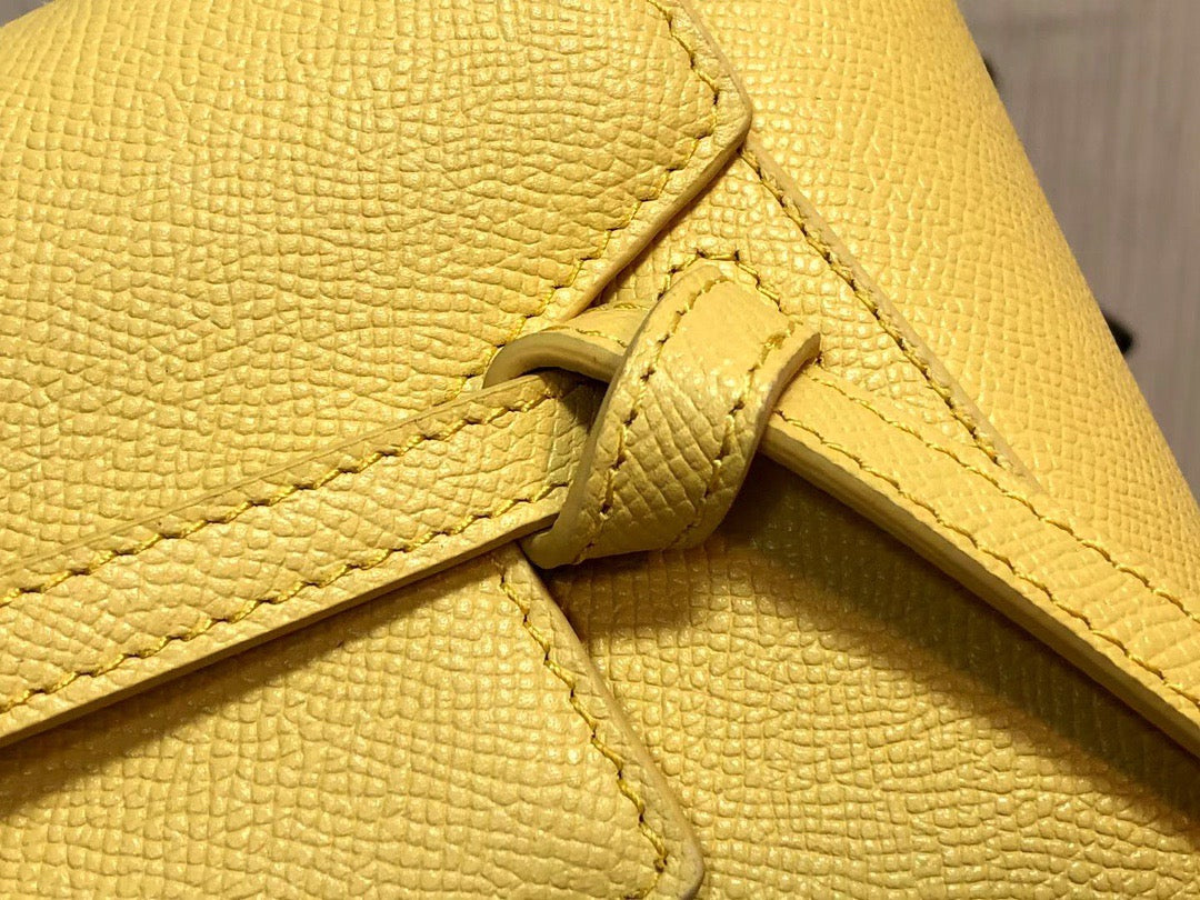 Celine Belt Nano Bag In Yellow Grained Calfskin