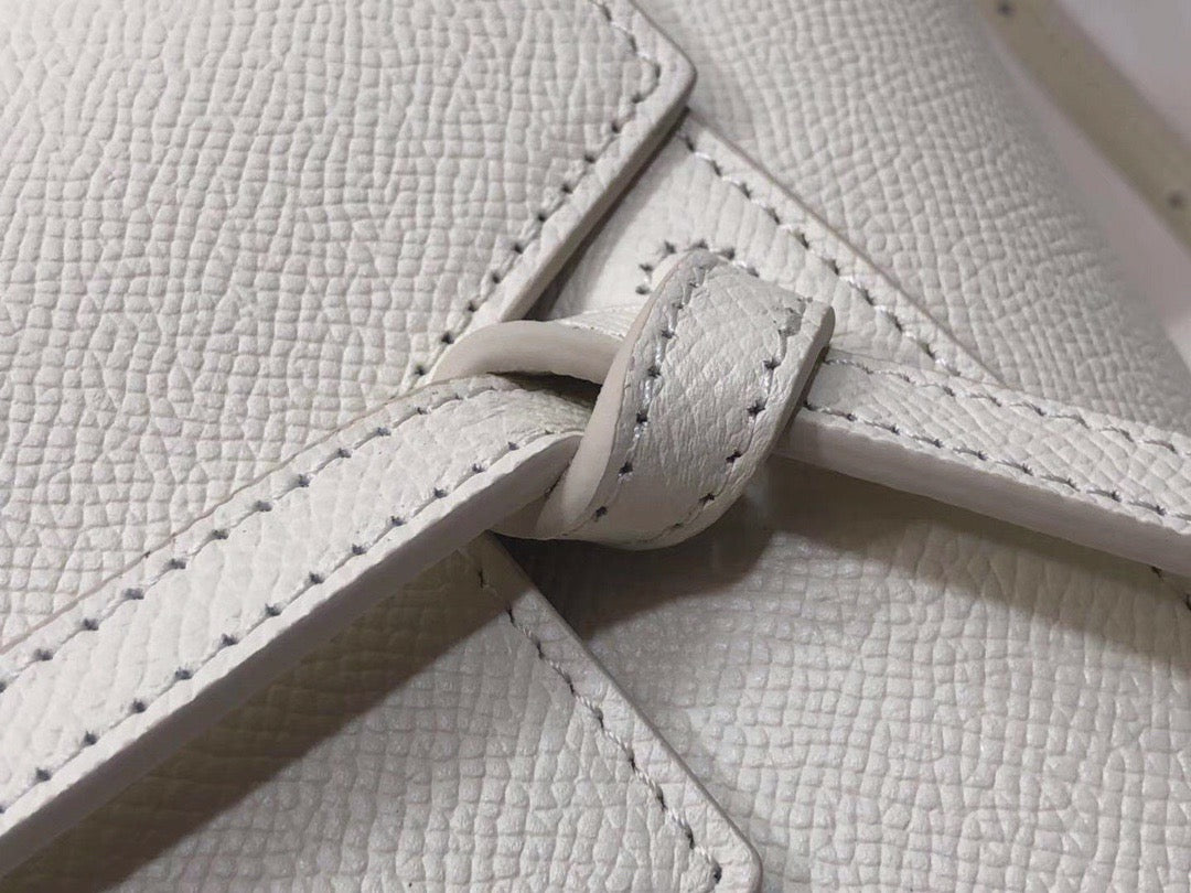 Celine Belt Nano Bag In White Grained Calfskin