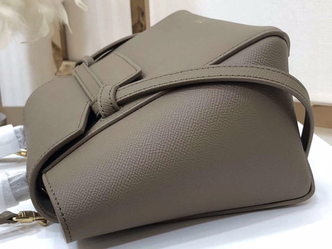 Celine Belt Nano Bag In Etoupe Grained Calfskin