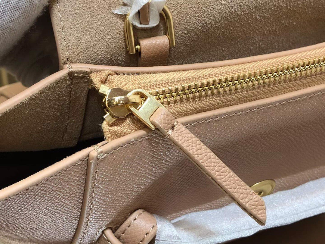 Celine Belt Nano Bag In Pink Grained Calfskin