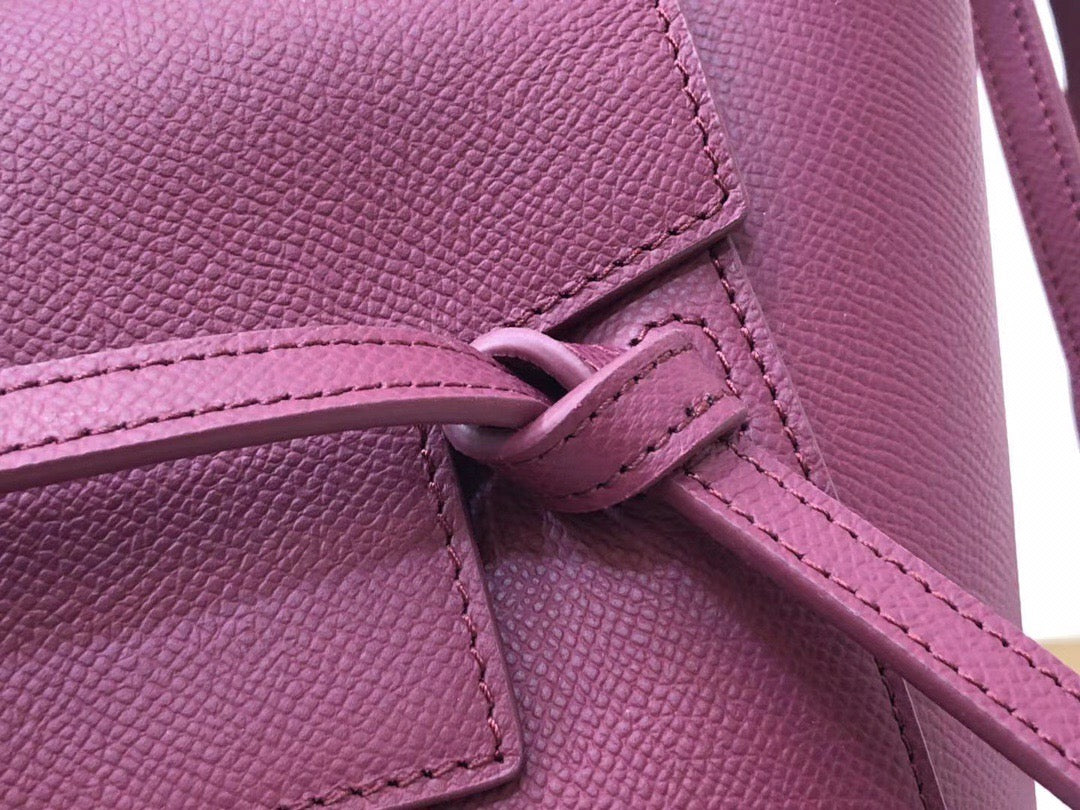 Celine Belt Nano Bag In Purple Grained Calfskin