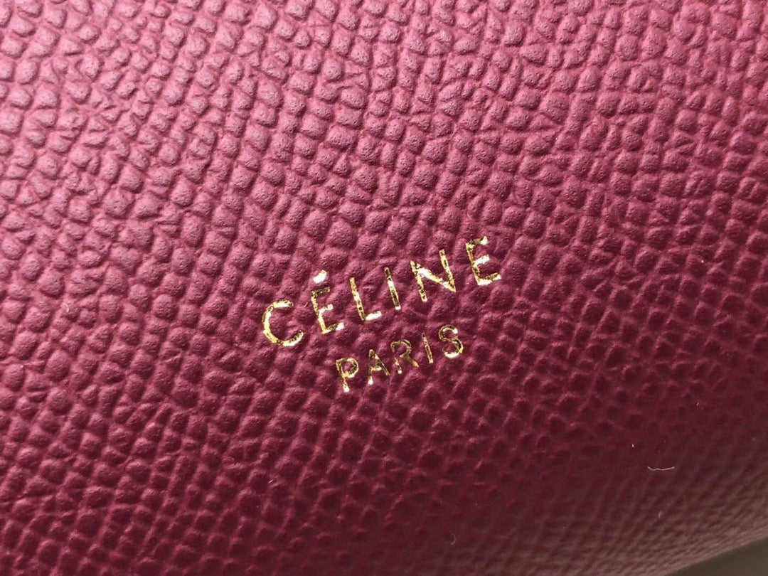 Celine Belt Nano Bag In Purple Grained Calfskin