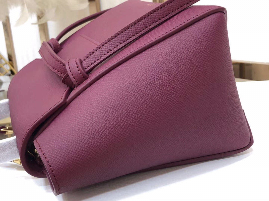 Celine Belt Nano Bag In Purple Grained Calfskin