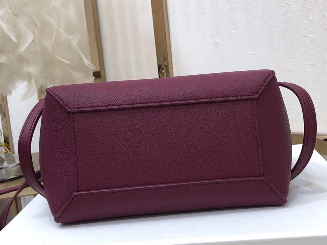 Celine Belt Nano Bag In Purple Grained Calfskin