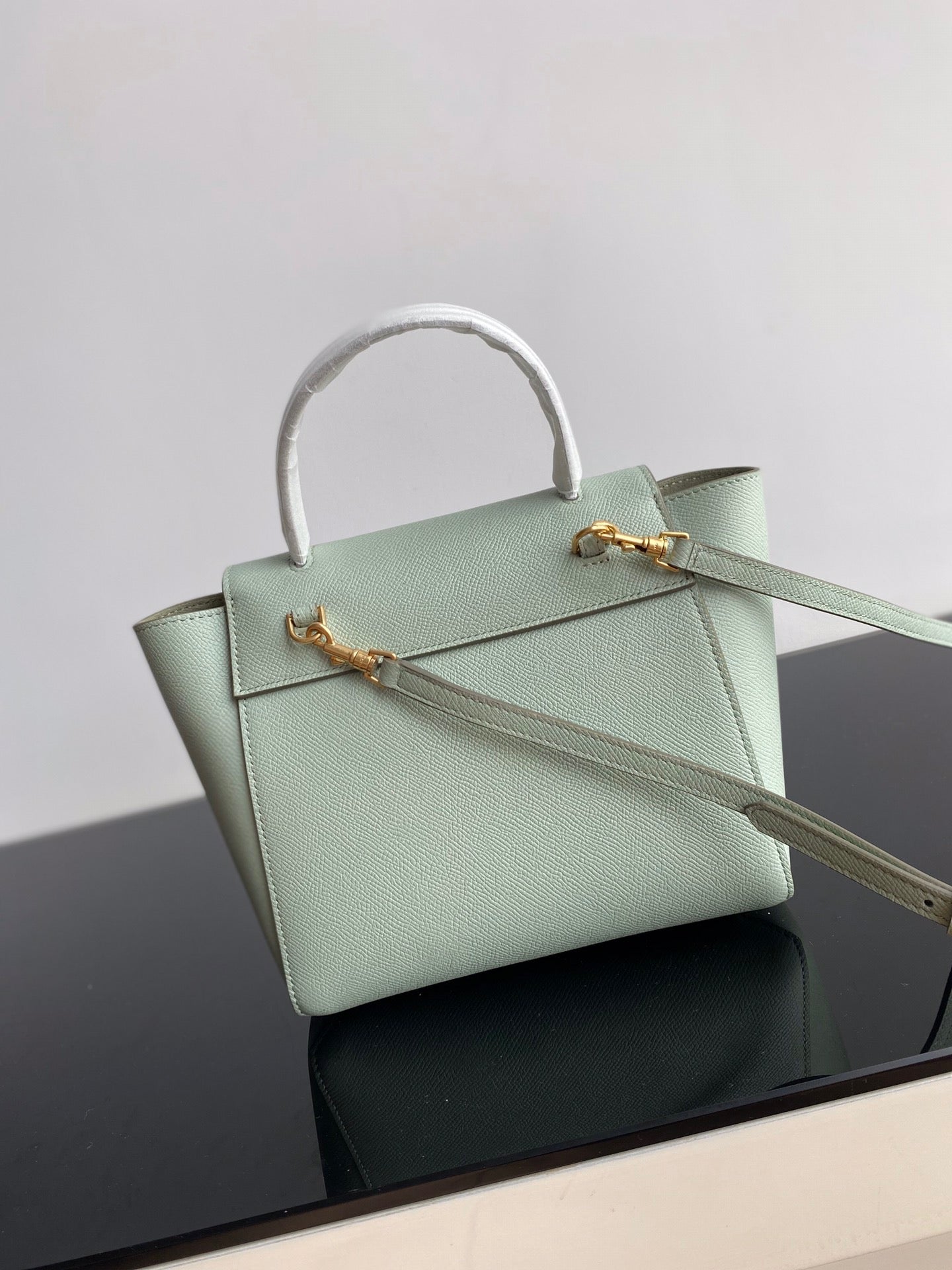 Celine Belt Nano Bag In Avocado Green Grained Calfskin