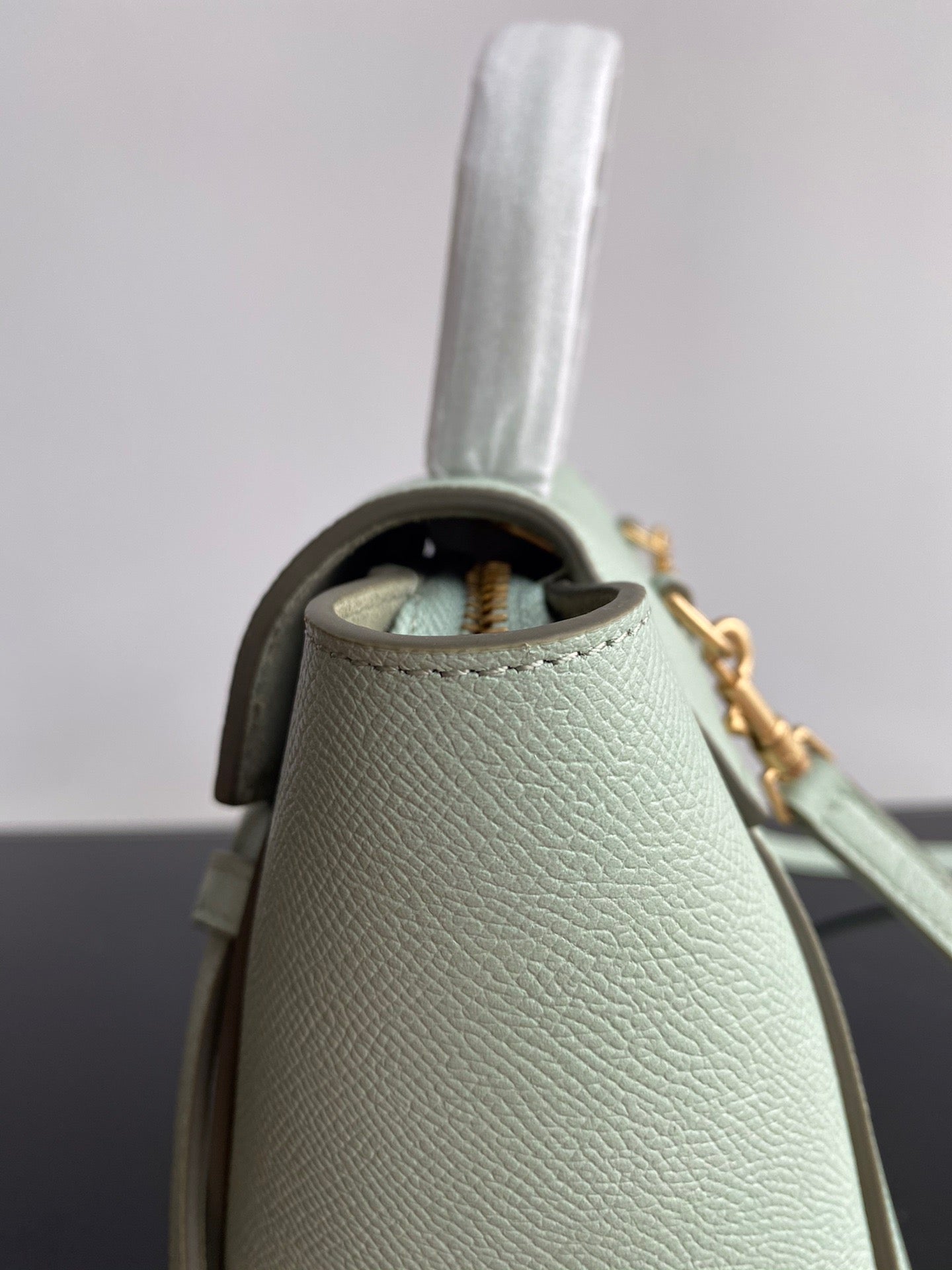 Celine Belt Nano Bag In Avocado Green Grained Calfskin