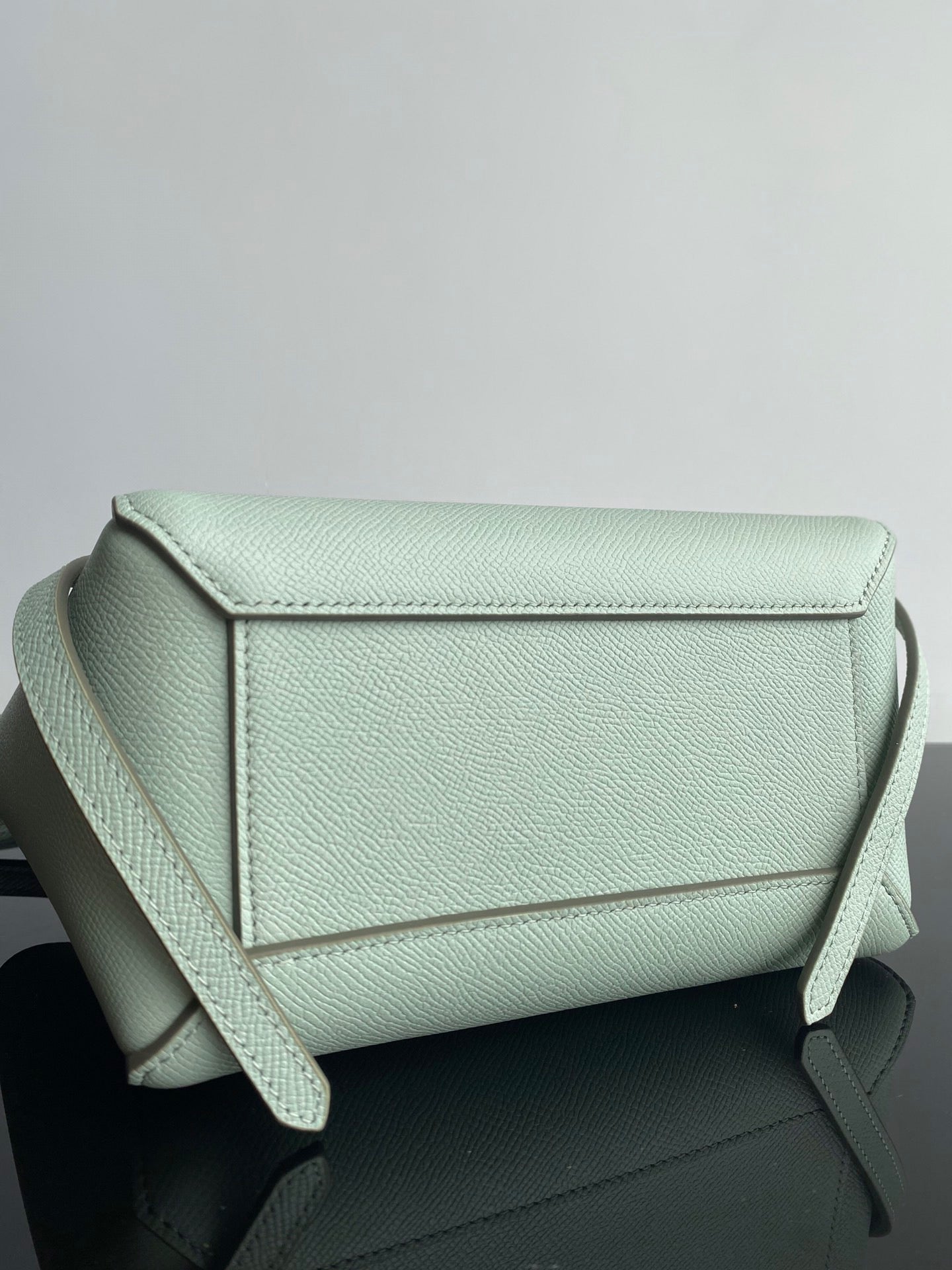 Celine Belt Nano Bag In Avocado Green Grained Calfskin