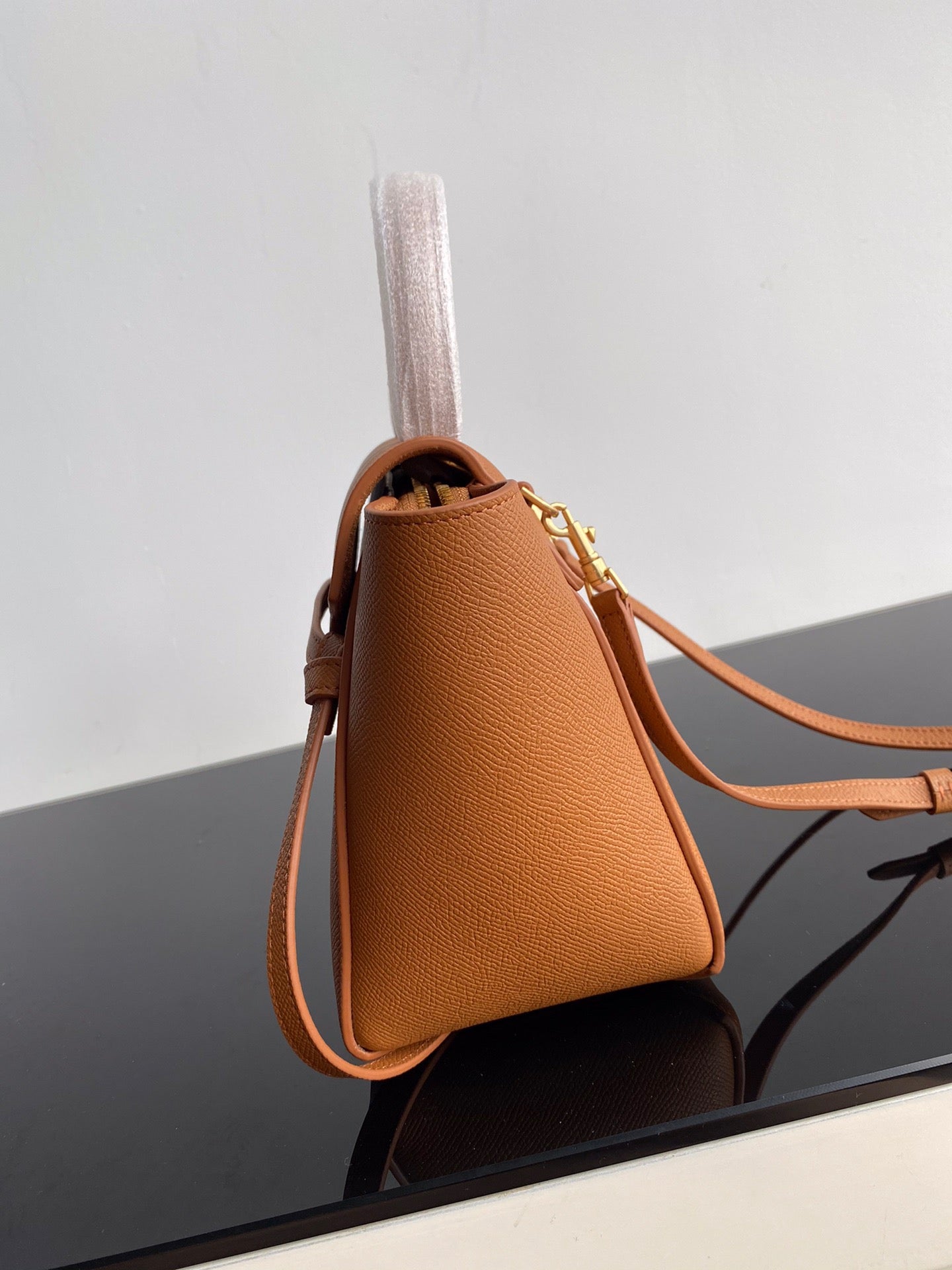 Celine Belt Nano Bag In Brown Grained Calfskin