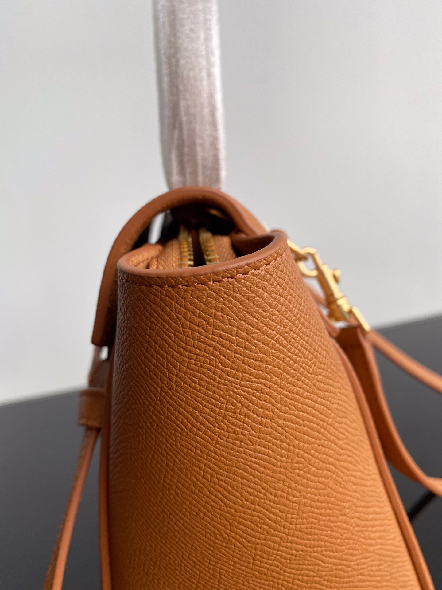 Celine Belt Nano Bag In Brown Grained Calfskin