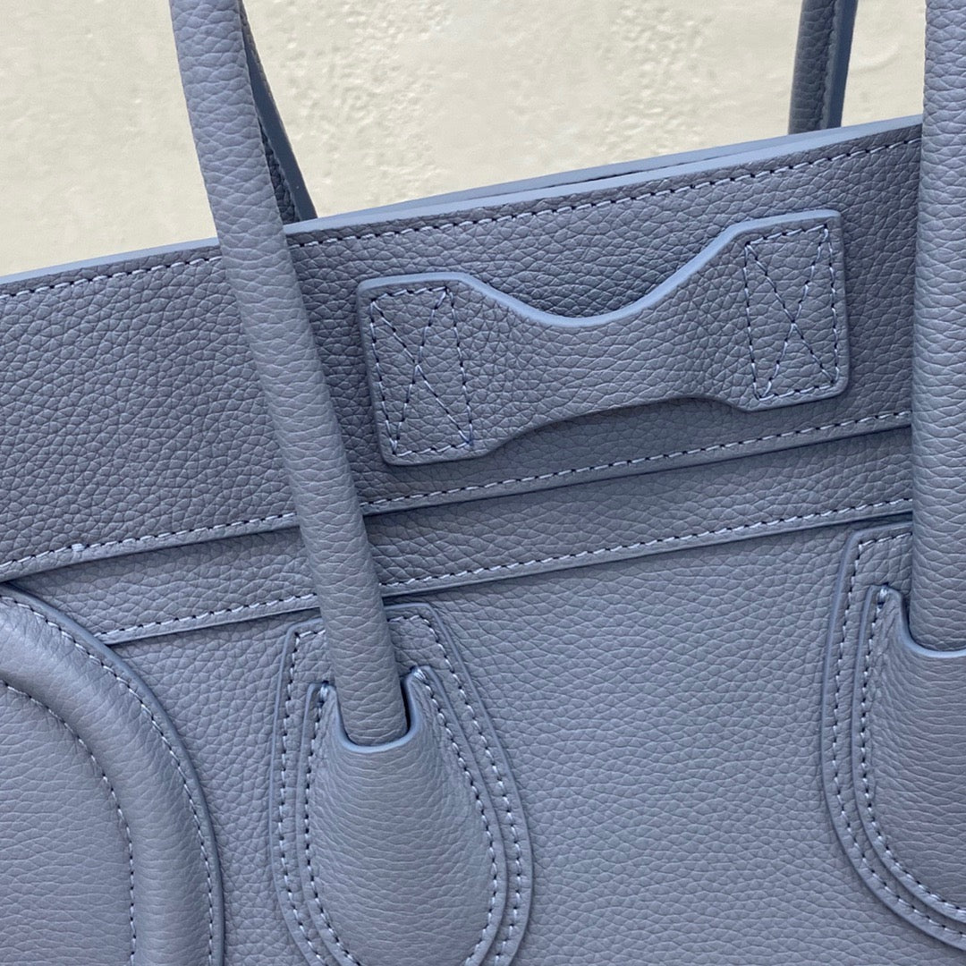 Celine Micro Luggage Tote Bag In Blue Smooth Calfskin