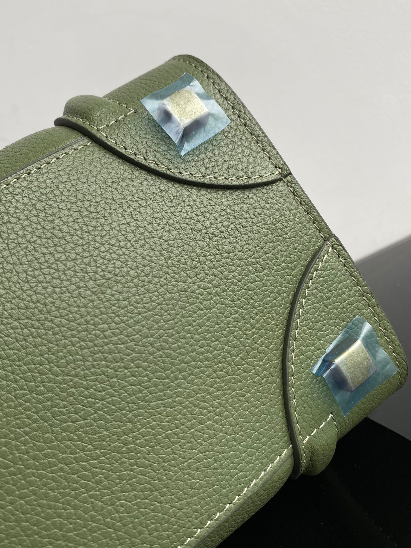 Celine Micro Luggage Tote Bag In Green Smooth Calfskin