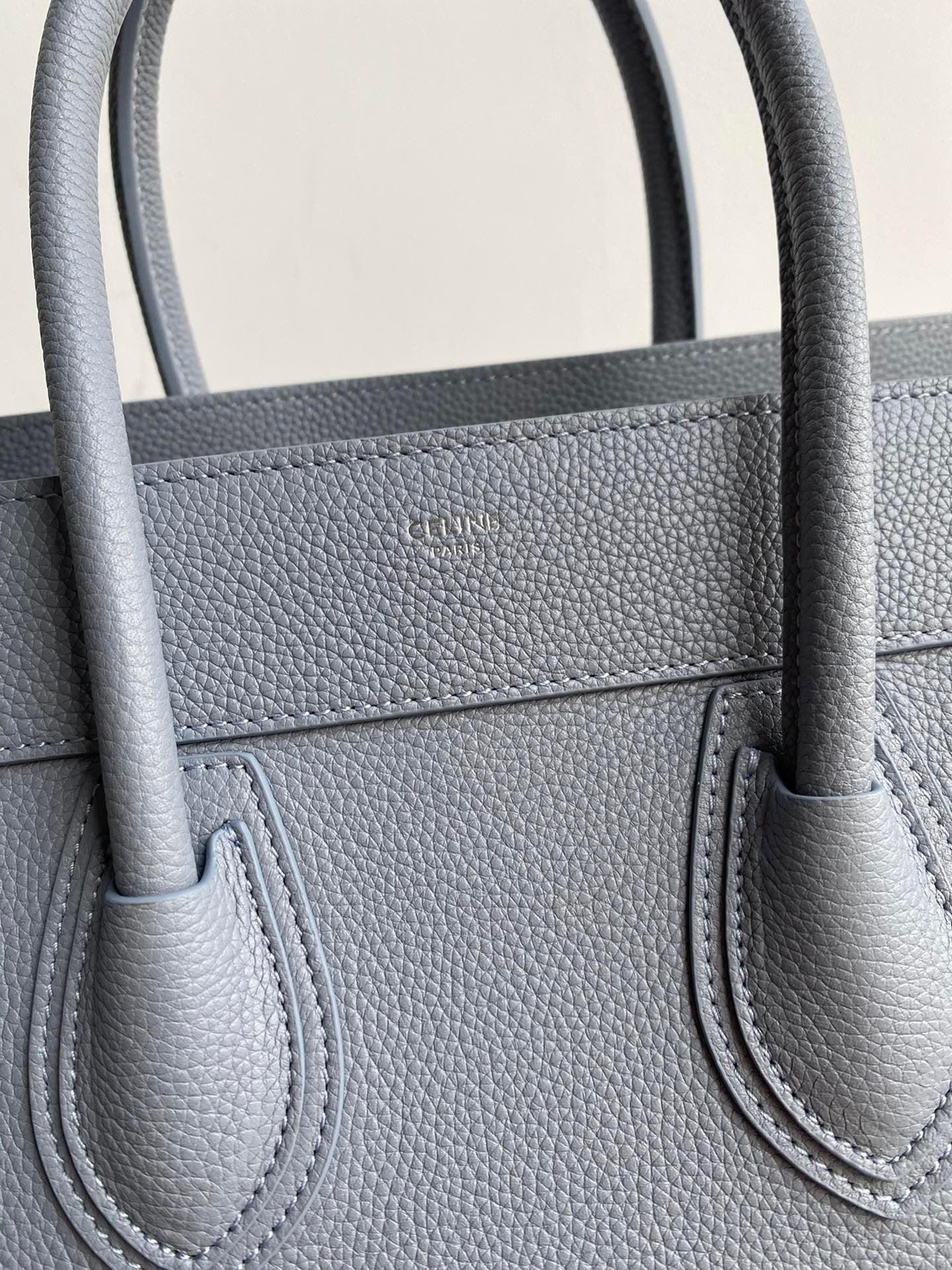 Celine Micro Luggage Tote Bag In Haze Blue Smooth Calfskin