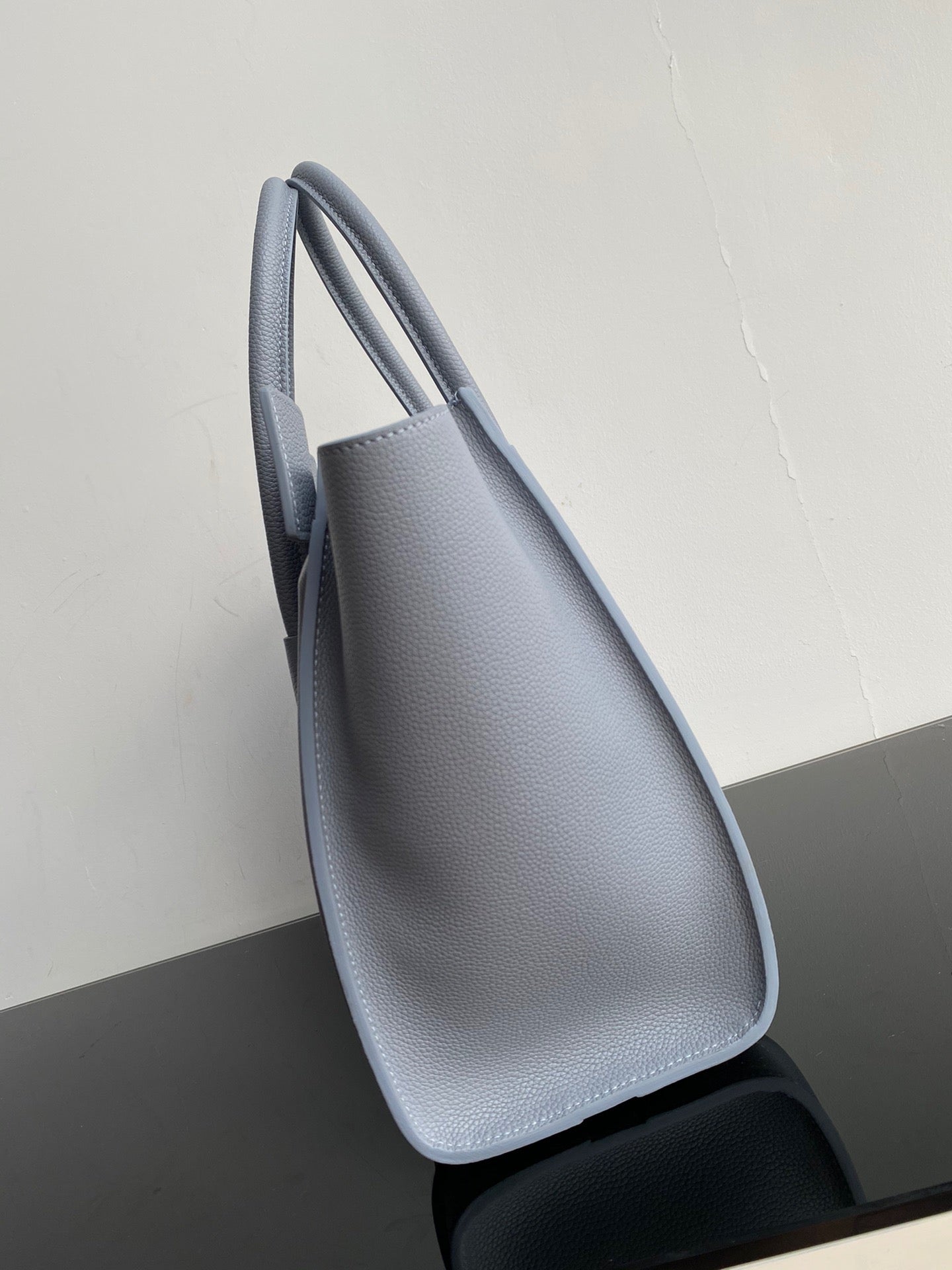 Celine Micro Luggage Tote Bag In Haze Blue Smooth Calfskin