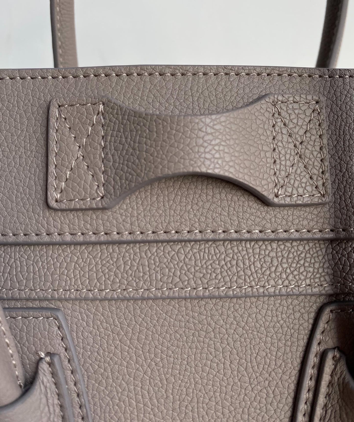 Celine Micro Luggage Tote Bag In Light Gray Smooth Calfskin