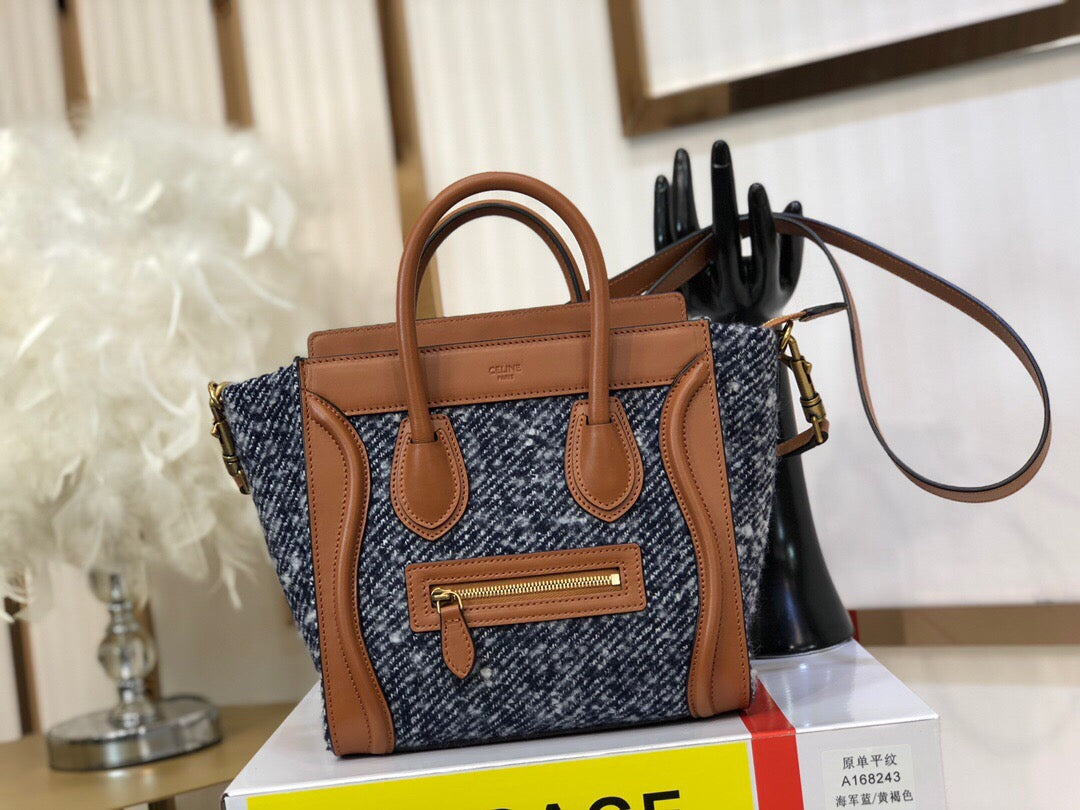 Celine Micro Luggage Tote Bag In Gray