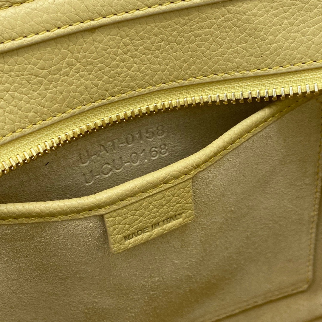 Celine Micro Luggage Tote Bag In Yellow Smooth Calfskin