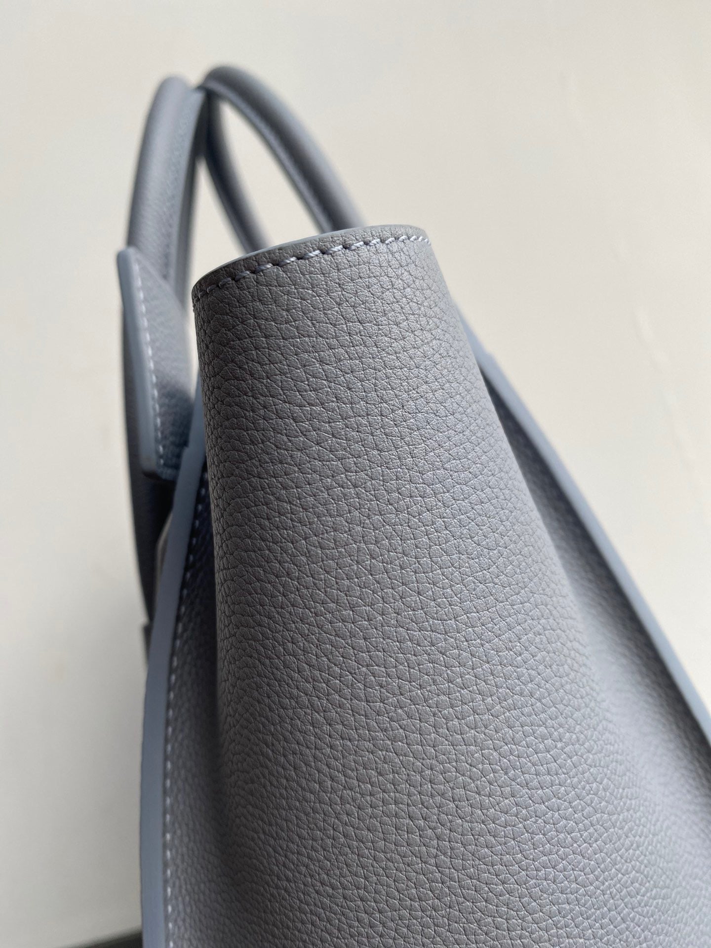 Celine Mini Luggage Tote Bag In Haze Blue Drummed Calfskin