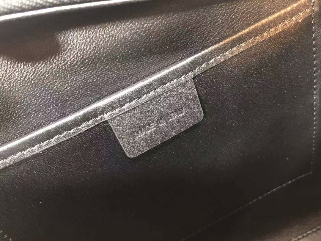 Celine Mini Luggage Tote Bag In Gray With Black Handle