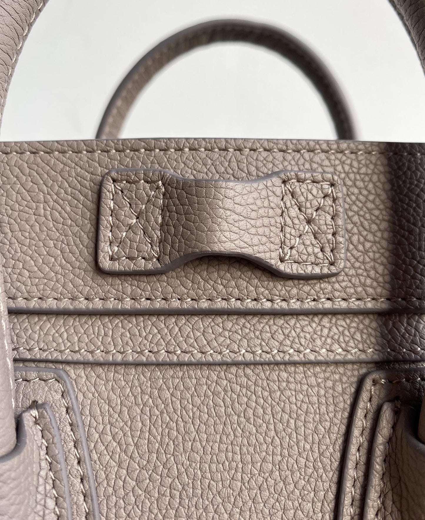 Celine Mini Luggage Tote Bag In Etoupe Drummed Calfskin