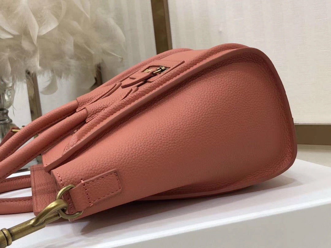 Celine Mini Luggage Tote Bag In Tomato Red Drummed Calfskin