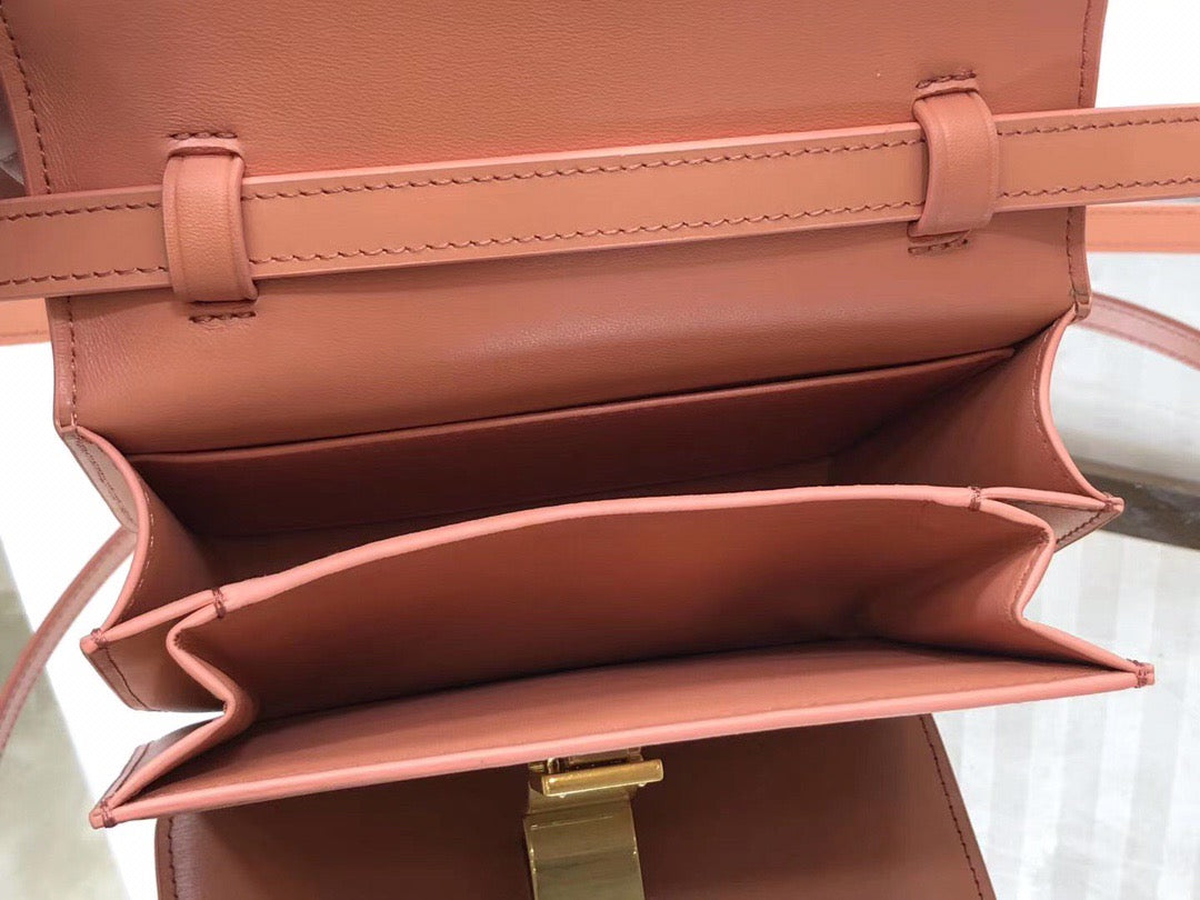 Celine Classic Box Small Bag In Orange Box Calfskin