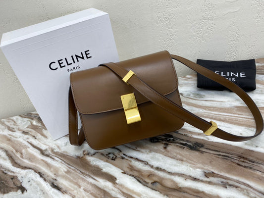 Celine Classic Box Small Bag In Dark Brown Box Calfskin