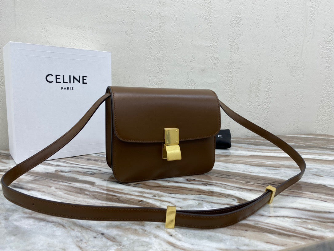 Celine Classic Box Small Bag In Dark Brown Box Calfskin