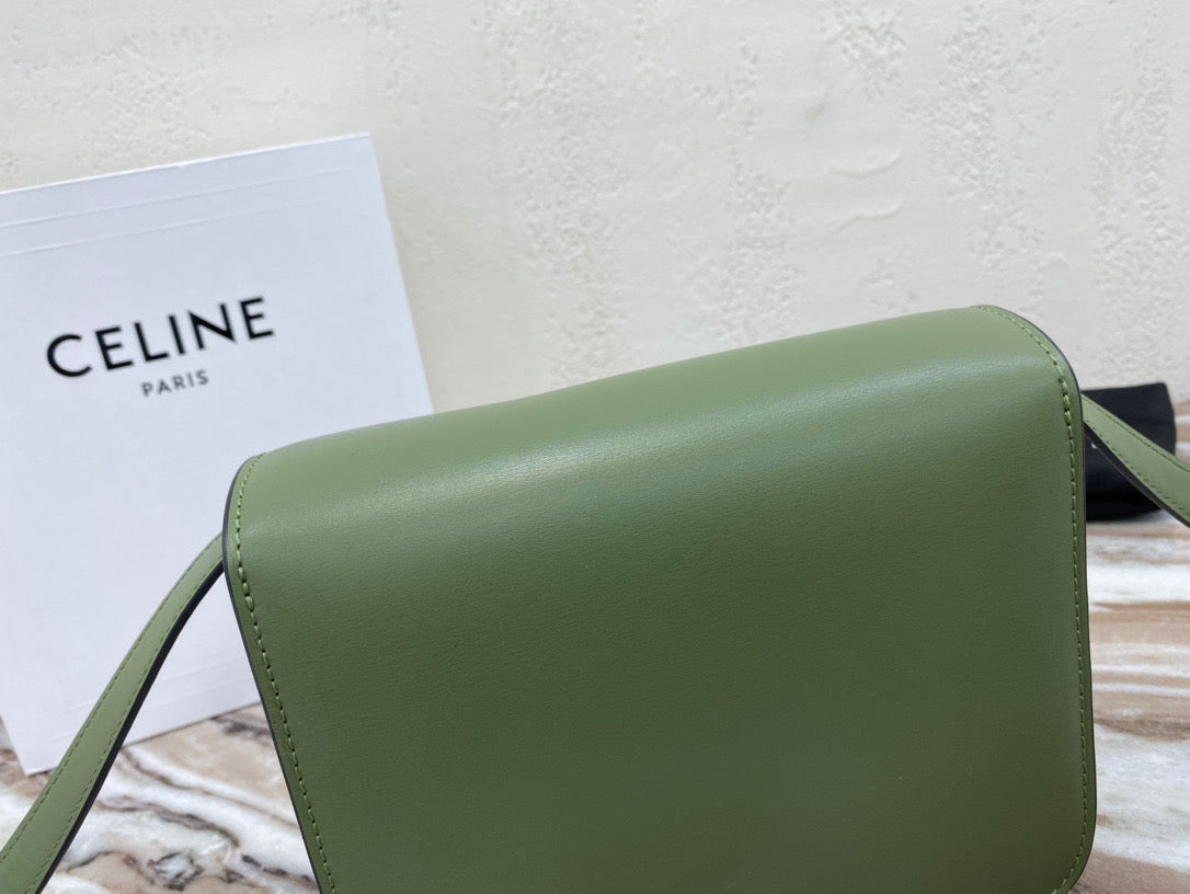 Celine Classic Box Small Bag In Army Green Box Calfskin