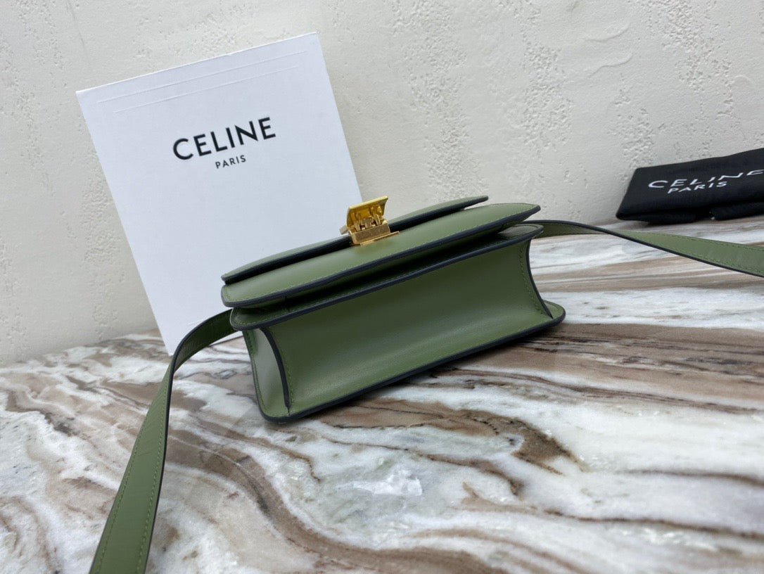 Celine Classic Box Small Bag In Army Green Box Calfskin