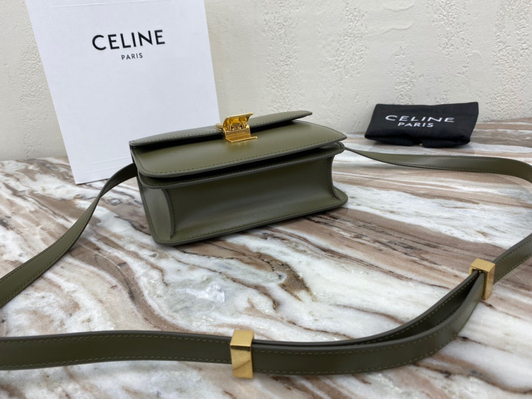 Celine Classic Box Small Bag In Army Green Box Calfskin