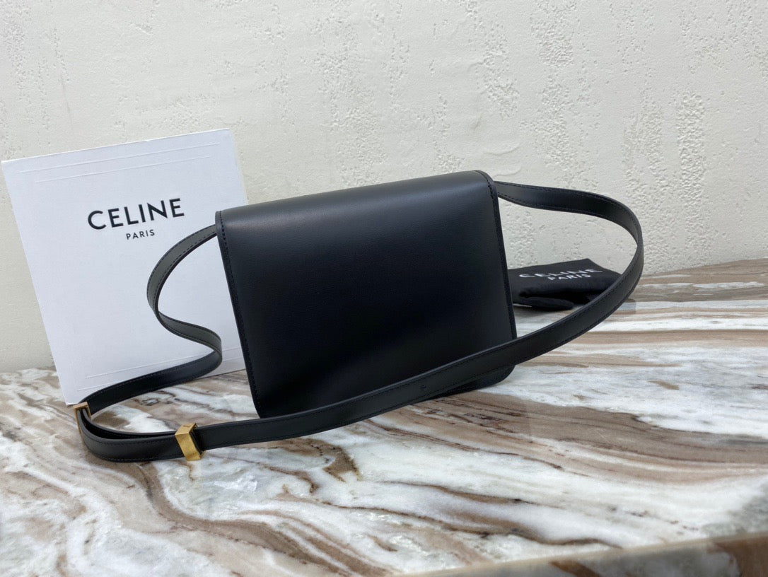 Celine Classic Box Small Bag In Black Box Calfskin