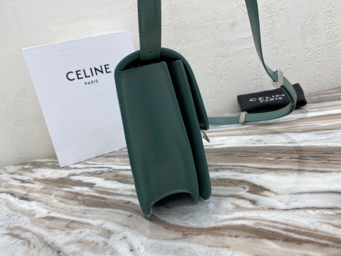 Celine Classic Box Small Bag In Light Green Box Calfskin