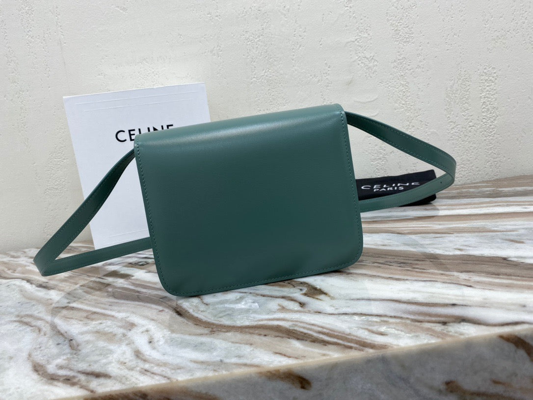 Celine Classic Box Small Bag In Light Green Box Calfskin