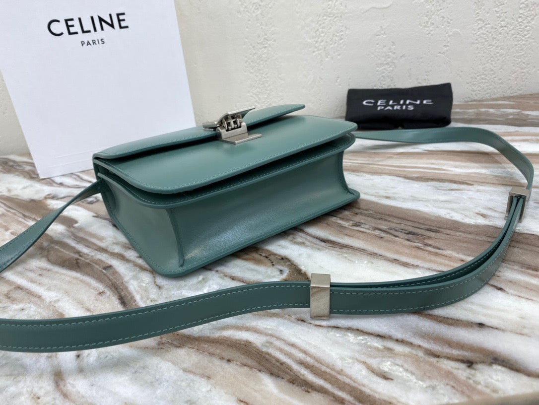 Celine Classic Box Small Bag In Light Green Box Calfskin