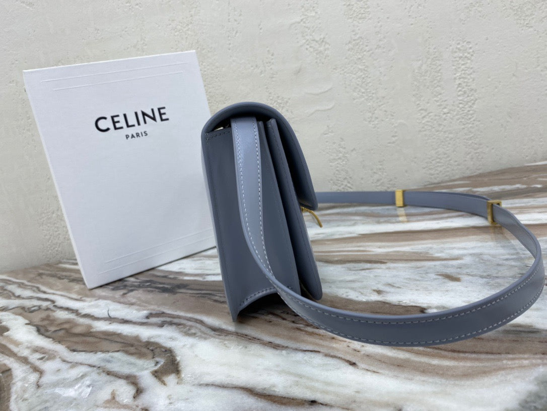 Celine Classic Box Small Bag In Haze Blue Box Calfskin