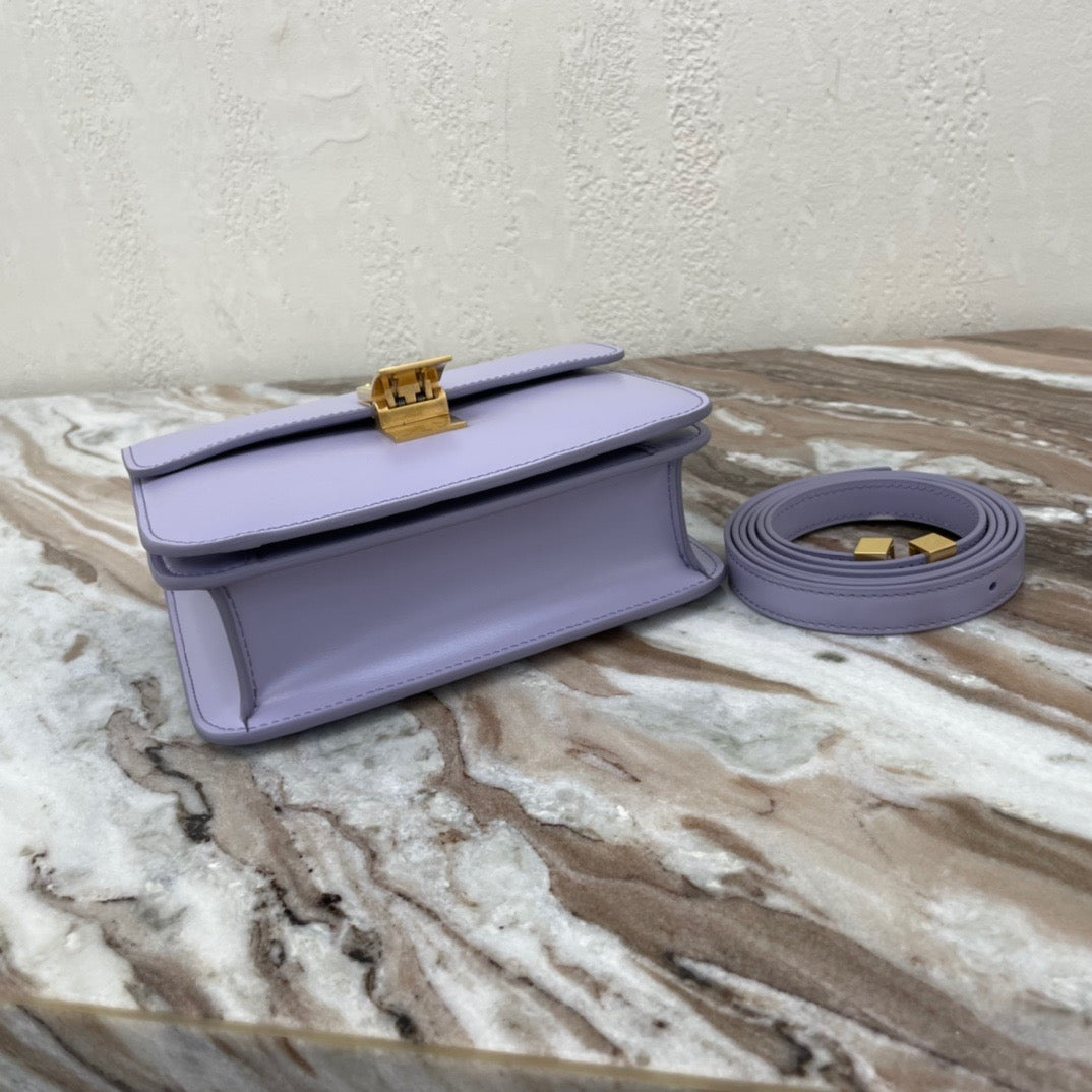 Celine Classic Box Small Bag In Purple Box Calfskin