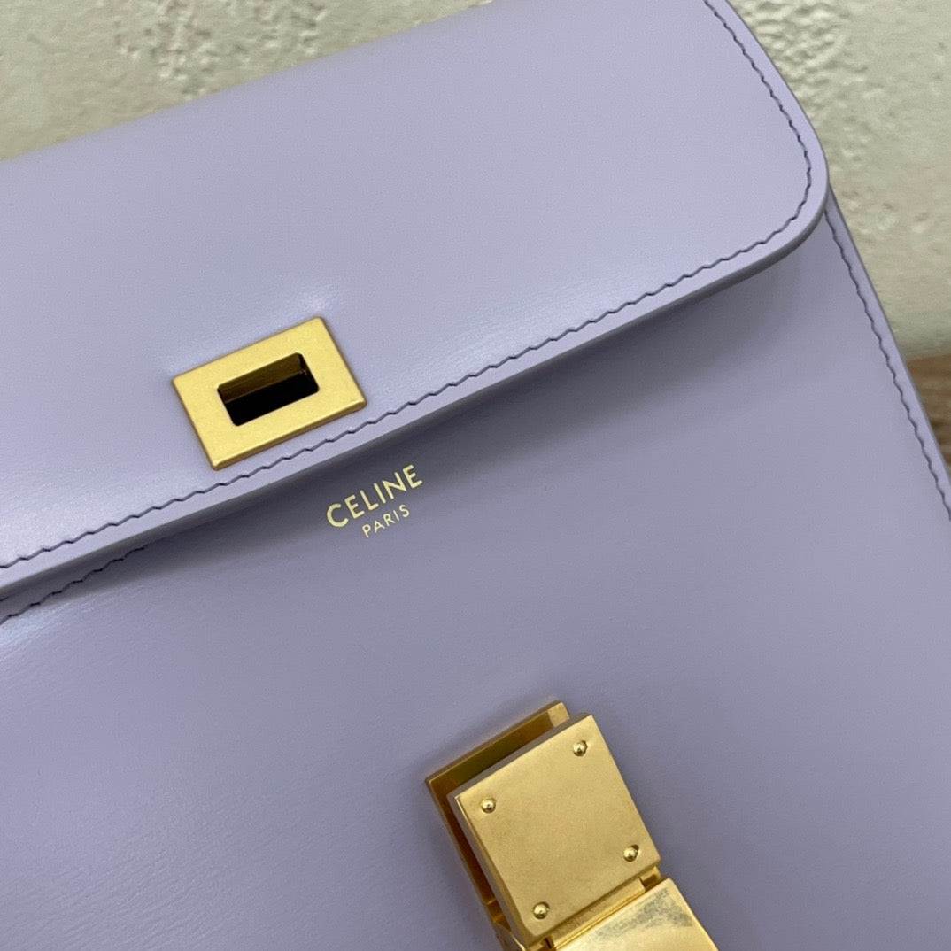 Celine Classic Box Small Bag In Purple Box Calfskin