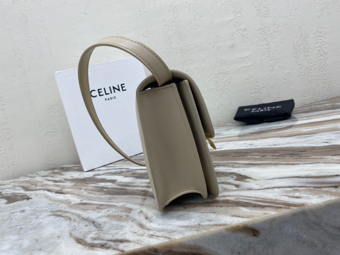 Celine Classic Box Small Bag In Beige Box Calfskin