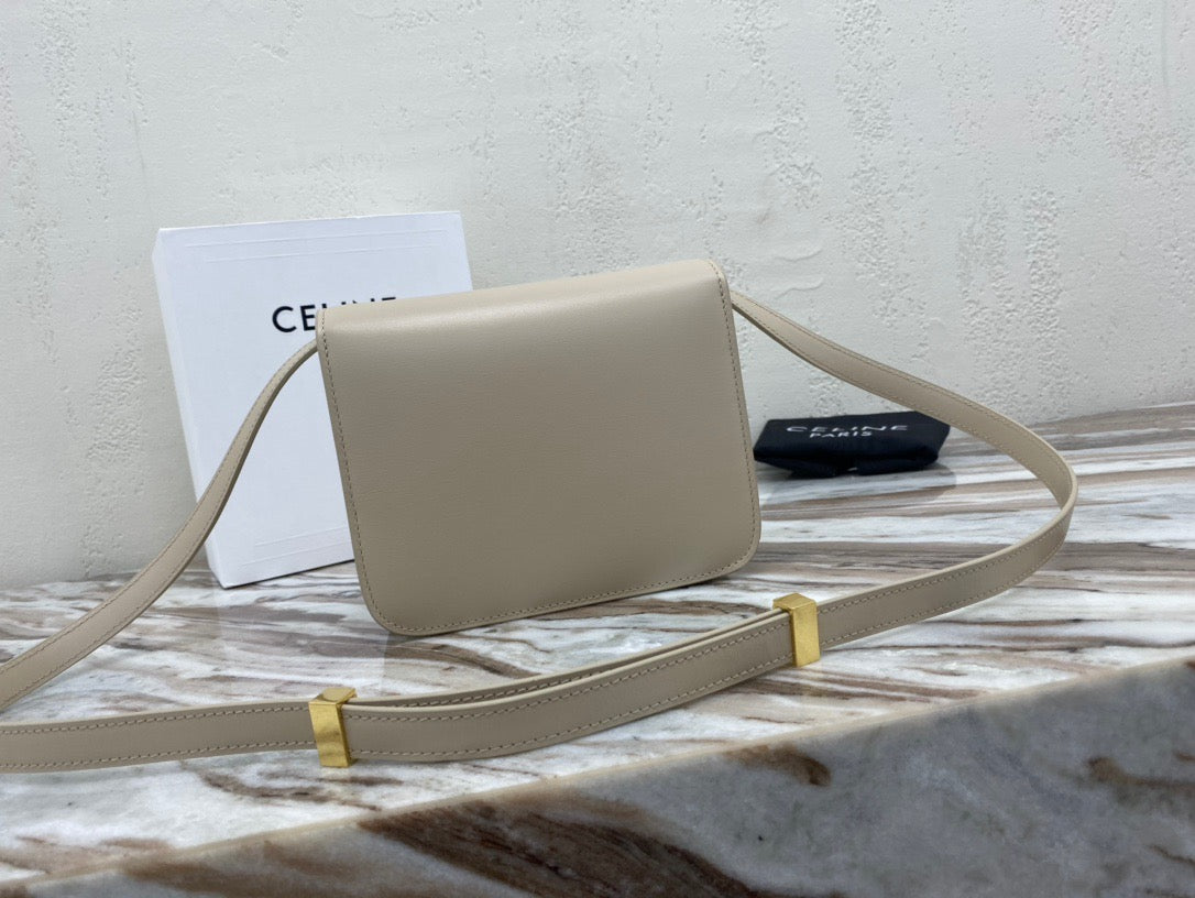 Celine Classic Box Small Bag In Beige Box Calfskin