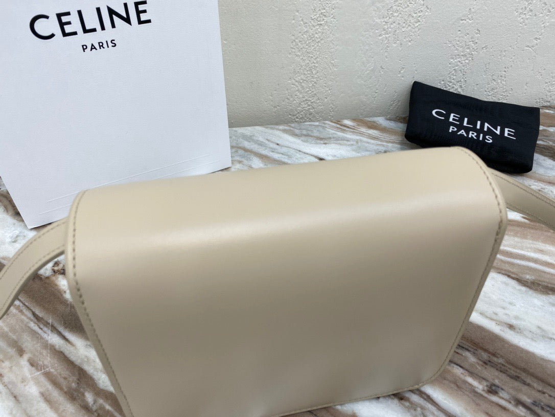 Celine Classic Box Small Bag In Beige Box Calfskin